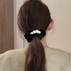 Anillo para el cabello de terciopelo con cuentas estilo coreano Marubeni para mujer, retro, estilo hija dorada, lazo para coleta baja, cuerda para el cabello elegante, tocado