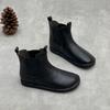 Original Hecho a Mano Cuero Genuino Otoño Nuevo Cuero Puro Botines Chelsea de Mujer Tacón Plano Botines Cortos de Cuero Botines Cortos de Cuero Vacuno