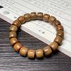 Pulsera de cuentas de barril de corte recto de sándalo verde estilo nacional, pulsera pequeña de sándalo boutique hecha a mano, para hombre y mujer, texto, anillo simple, venta al por mayor