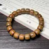 Pulsera Étnica de Sándalo Verde con Cuentas de Barril de Corte Recto Hecha a Mano Sándalo Pulsera Pequeña para Hombre y Mujer Círculo Sencillo