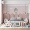 Habitación de niña princesa de dibujos animados Fondo de pantalla Full House Castillo Rosa tela de pared simple fondo de pared de dormitorio junto a la cama tela de pared sin costuras