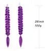 26 pulgadas Forma de corazón morado liga para el pelo coleta retorcida coleta de street dance seda láser coleta alta rastas fiesta cosplay peinado