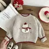 Suéter de forro polar para invierno para niños y niñas, ropa interior infantil, cuello redondo, suéter de punto grueso, suéter de lana cálido para bebé