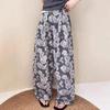 Primavera 2026 Nuevo Estilo Coreano Holgados Adelgazantes Versátiles Casuales Cintura Elástica Jacquard Pantalones de Pierna Ancha Pantalones Rectos Largos para Mujer