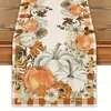 Venta Caliente Transfronteriza Camino de Mesa de Calabaza de Otoño Impresión de Alta Definición Hoja de Arce Piña Decoración de Festival Camino de Mesa Atmósfera del Hogar En Stock