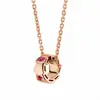 Collar Baojia con Forma de Serpiente Serie Serpiente Espiritual Full Diamond Hueso de Serpiente Cola de Diamante Grueso Chapado en Oro Real de 18K Plata de Ley Comercio Electrónico Dropshipping