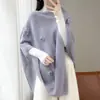 Otoño/Invierno 100% Seda Lana Flor Tridimensional Margarita Suéter Bufanda Chal Cardigan Tejido Capa Cubre