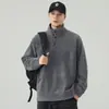 Sudadera con capucha para hombre para primavera y otoño, nuevo estilo americano, chaqueta de media cremallera abotonada de alta resistencia, versátil, ropa casual de moda japonesa