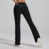 Pantalones de Yoga Acampanados de Cintura Alta Ajustados con Sensación de Segunda Piel Levanta Glúteos para Mujer, Fitness de Baile Deportes al Aire Libre, Dobladillo Dividido, Secado Rápido, Pantalones Largos
