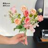 Estilo Ins Flor Rosa Flor Simulação Pequeno buquê Ornamentos Decorativos Planta em Vaso DIY Arranjo Floral Arte Floral Sala de Estar Decoração Flor Falsa