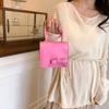 Mini Bolsa Quadrada com Laço em Cor Contrastante para Mulheres 2025 Nova Coleção Primavera/Verão Bolsa de Mão Doce para Meninas Bolsa Transversal Bolsa para Batom