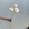 Flores Artificiais com 3 Cabeças Grandes de Rosa, Cascata de Parede de Flores Decoração Suave Arte Floral para Casamentos, Salões de Casamento, Enfeites de Decoração para Casa, Flores Artificiais