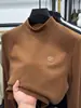Camada de Base Térmica Masculina com Gola Meio Alta, Espessada para Outono e Inverno, Moletom de Lã Dupla Face, Camiseta de Manga Longa Cor Sólida