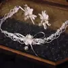 Cadena para Clavícula con Borla Floral Estilo Bosque y Hada, Collar Nupcial Dulce y Elegante, Conjunto de Estilismo de Vestido de Novia de Alta Gama