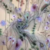 Bordado de Flores Herbales Verano Hanfu Cheongsam Vestido Tela Bordada Punto Hilo Multicolor Bordado Plano Tela Bordada
