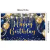 Telón de Fondo de Cumpleaños Nuevo Estilo Transfronterizo Poliéster Accesorios de Fiesta Decoración de Escena con Globos Banner de Cumpleaños Tapiz Colgante