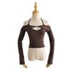 Moda Feminina Europeia e Americana Nova da Primavera Cor Sólida Top Cropped Sexy de Alcinha Especiaria Duas Peças C11993