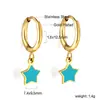 Moda Transfronteriza Oro de 18K Círculo Estrella Joyería Linda Pendientes Retro Joyería de Acero Inoxidable Pendientes Versátiles Venta al por Mayor