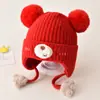 Gorros de Lana para Bebé de Otoño e Invierno para Hombres y Mujeres, Gorros de Algodón con Protección para los Oídos de Invierno, Gorros Cálidos y a Prueba de Viento para Niños, Gorros para Bebé Forrados de Felpa