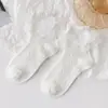 Meias Lolita para Meninas, Meias de Renda, Meias Infantis de Algodão Puro Estilo Fino Primavera e Outono, Meias Pretas de Dança para Menininhas, Princesa
