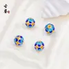 Contas Espaçadoras de Cobre Esmaltado Banhado a Ouro, Contas Redondas Tradicionais em Cloisonné com Gotejamento de Óleo para Pulseiras DIY, Acessórios de Contas Vintage