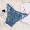 Ropa interior sexy de encaje para mujer estilo francés, cintura baja, transparente, dulce tentación, sin costuras, cinturón fino, calzoncillos ultradelgados para mujer