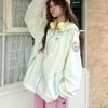 Sudadera con Capucha Fina de Manga Larga Estilo Coreano con Cremallera Lunares Ropa de Protección Solar Verano Holgada Dopamina Casual al Aire Libre Chaqueta Mujer