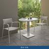 Conjunto de Mesa e Cadeiras para Terraço de Vila de Lazer, Conjunto de Mesa Longa à Prova d'Água e Sol para Pátio e Jardim, Mesa e Duas Cadeiras para Varanda de Pousada