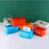 Caja de pañuelos de plástico para publicidad, logotipo personalizado, para restaurante, baño, servilletas, caja de pañuelos rectangular, personalizada, venta al por mayor