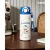 Taza aislada para niños, alto valor estético, linda taza de acero inoxidable 316 de doble uso, taza portátil de gran capacidad con popote para estudiantes