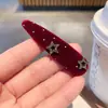 Pinza para el Cabello de Puntos y Estrellas Inspirada en el Diseño, Pinza Bb, Pinza de Terciopelo para Flequillo de Otoño e Invierno, Pinza Lateral, Pasador de Moda y Elegante