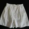 Shorts de Linho Branco Finos Estilo Minimalista para Mulheres Verão 2026 Novo Emagrecedor Confortável Respirável Perna Larga Calças Casuais