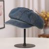 Chapéu Feminino Primavera e Outono Novo pintor chapéu algodão lavado Boina jeans feminina moda japonesa e coreana artística octogonal boné pontiagudo