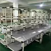 Estación de empaque de comercio electrónico, banco de trabajo, estantería de varilla de alambre, mesa de trabajo de tubo lean, mesa de operación de empaque y clasificación de almacén, mesa de inspección