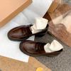 Dropshipping 2026 Primavera Estilo Británico Retro Mocasines Completamente de Piel para Mujer con Tacones Gruesos y Suelas Gruesas, Zapatos de Piel con Punta Redonda