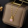 Luxo simples 18K rosa ouro titânio colar de aço cadeia clavícula das mulheres não desbota Swan trevo de quatro folhas acessórios de cintura cheia