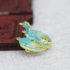 Yiwu color rayo dorado cobre chapado en oro DIY punto Cui imitación oro azul quemado esmalte pequeño fénix agujero único accesorios B3435