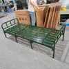 Campo de aço plástico duas vezes cama sopro moldagem dobrável cama do exército verde portátil instalação livre de desastres cama de hóspedes quarto de almoço intervalo cama