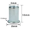 Tuerca remachable Cabeza plana Patrón vertical Moleteada Zinc plateado Tuerca remachable Agujero pasante Tapa de tracción Tuerca de tracción Tirar M3M6M8