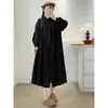 Vestido de Manga Larga a Cuadros Color-Block Colección Primavera 2026 Casual Cuello de Muñeca Vestido Largo de Botones Sencillos Venta al por Mayor para Mujer