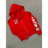 Sudadera con capucha y cremallera personalizada impresa distressed 2026 transfronteriza, Chaqueta cárdigan con capucha genial y moderna de celebridad de internet