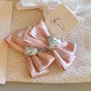 Dulces Accesorios para el Cabello Estilo Coreano para Niñas, Corazón Rosa Champaña 2026 Nuevo Modelo Pinza para el Pelo de Lazo, Pinza para Flequillo Infantil, Goma para el Pelo