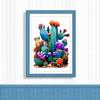 Mona Lisa punto de cruz real cactus nuevo moderno simple planta sala de estar porche decoración bordado a mano con hilo
