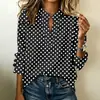 Novas blusas e camisas femininas de bolinhas de manga comprida da Amazon AliExpress transfronteiriças europeias e americanas