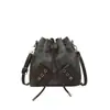 Bolsa Transversal Estilo Balde Simples Personalizada para Mulheres 2025 Outono Inicial Nova Moda Estilo Coreano Laço Fechamento por Cordão Costura Bolsa de Ombro