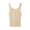 Camisola 100% cachemir para mujer, adecuada para todas las estaciones, corte ajustado, nuevo top de punto versátil sin mangas