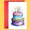 Transfronterizo Nuevo Punto Acuarela Pastel Tarjeta de Felicitación de Cumpleaños Tarjeta de Invitación Sobre Cartón Grueso Set de Tarjetas Hechas a Mano Lote