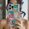 Funda de Película Protectora con Bloques de Color Estilo Macaron y Dibujo de Guepardo para Apple 18Pm iPhone 17Pm Funda de Película Personalizada