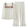 Pijama de Veludo Dourado com Diamantes Fuxi Jiada de Alta Qualidade para Mulheres Outono e Inverno Novo Tamanho Grande Pode Ser Usado Fora de Casa Roupa Conjunto Calça de Manga Longa