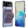 Funda para Teléfono Samsung Z Flip4 Adecuada, Diseño Plegable de Anillo Punk, Estilo Ins Japonés y Coreano, Funda de Teléfono Transparente Personalizable